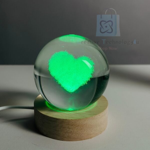 3D Crystal Ball Night Lamp – Cloud Love - Image 4