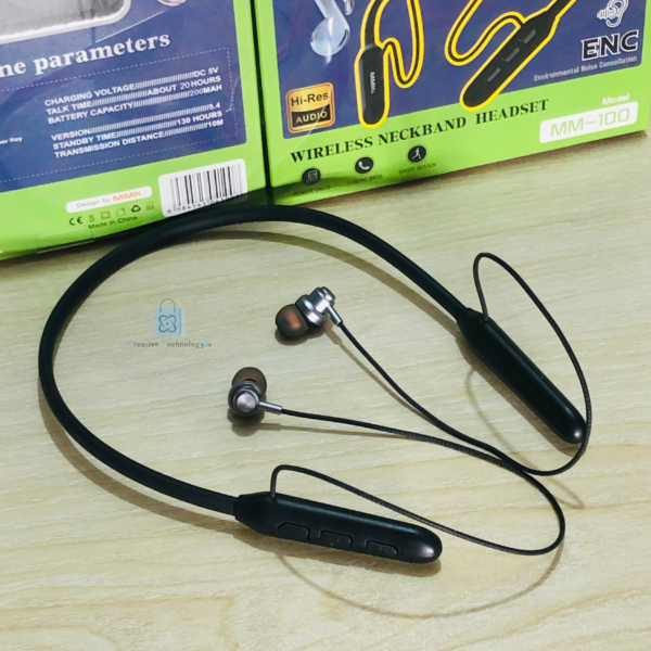 MM100 Neckband (Black & Blue) - Image 5